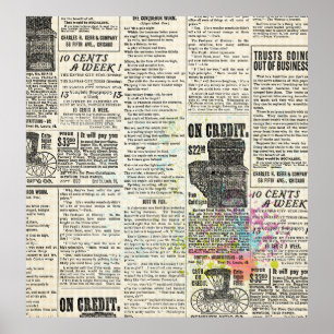 Vintage newspaper advertising poster