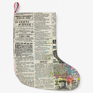 Vintage newspaper advertising small christmas stocking