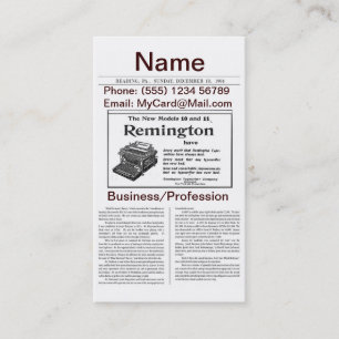 Vintage Newspaper Business Card