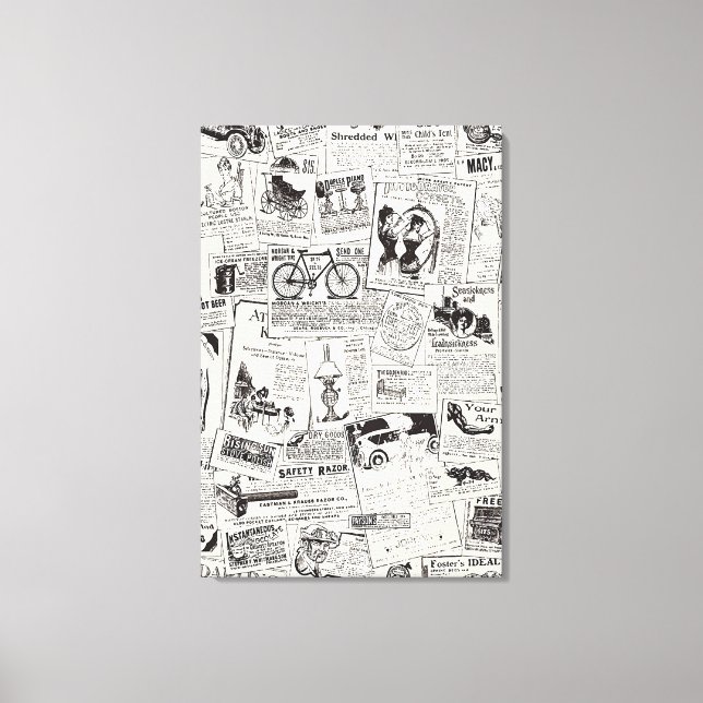 Vintage Newspaper   Canvas Print (Front)