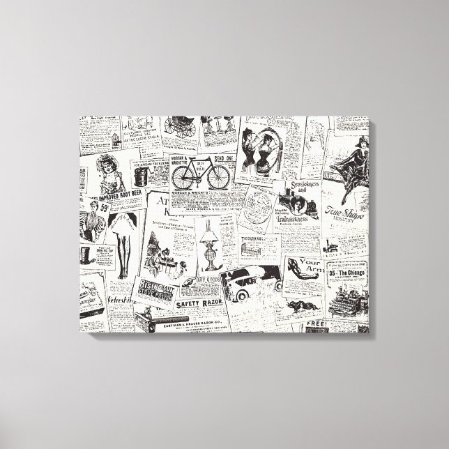 Vintage Newspaper  Canvas Print (Front)