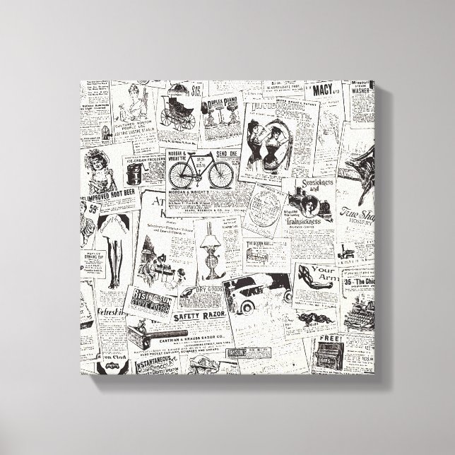 Vintage Newspaper  Canvas Print (Front)