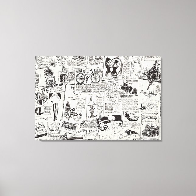 Vintage Newspaper  Canvas Print (Front)