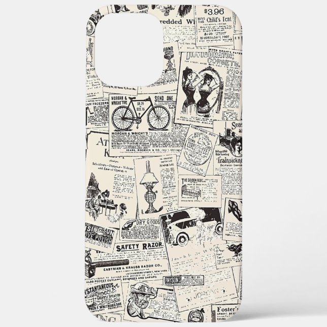 Vintage Newspaper  Case-Mate iPhone Case (Back)