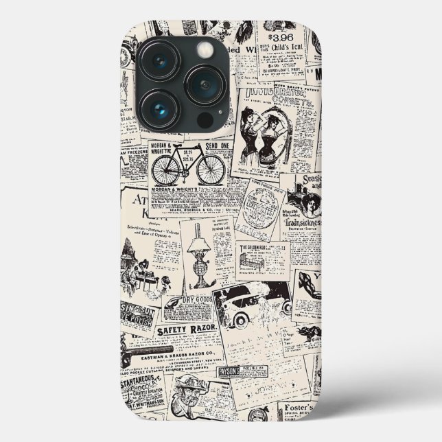 Vintage Newspaper  Case-Mate iPhone Case (Back)