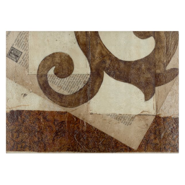 Vintage Newspaper Clipping Cutting Board (Front)