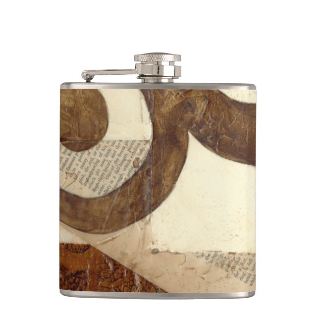 Vintage Newspaper Clipping Hip Flask (Front)