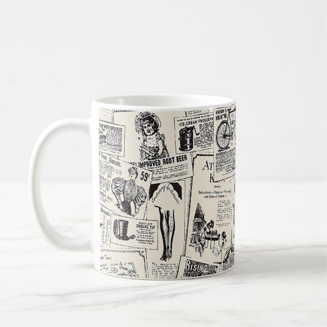 Vintage Newspaper   Coffee Mug (Left)