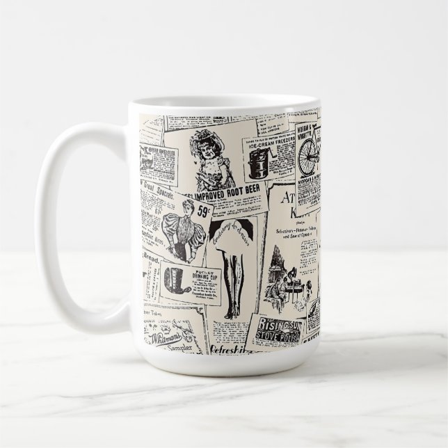 Vintage Newspaper   Coffee Mug (Left)