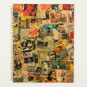 Vintage Newspaper Collage Planner
