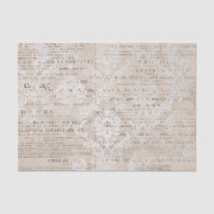 Vintage Newspaper Collage Tissue Paper