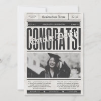Vintage Newspaper Congratulations Graduation 