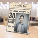 Vintage Newspaper Custom 30th Birthday Welcome Pedestal Sign<br><div class="desc">Vintage Newspaper Custom 30th Birthday Welcome Pedestal Sign. A cool and humourous birthday Welcome Sign that looks like a vintage newspaper!  It is customisable and can be used for any age birthday party! Need help with this design template? Contact the design by clicking on the 'Message' button below.</div>