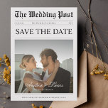 Vintage Newspaper Custom Photo Save the Date Invitation<br><div class="desc">Surprise your loved ones with this modern,  stylish invitation featuring trendy newspaper look and your custom details. Easily add your own info by clicking on the "personalise" option.</div>