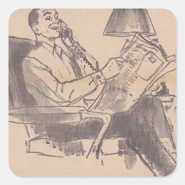 Vintage Newspaper Dad Stickers (Front)