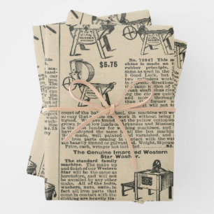 Vintage Newspaper design Wrapping Paper Sheet