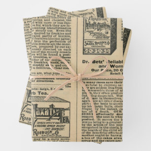 Vintage Newspaper design Wrapping Paper Sheet