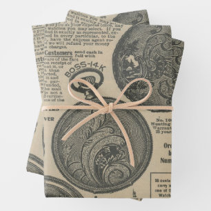 Vintage Newspaper design Wrapping Paper Sheet
