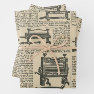 Vintage Newspaper design Wrapping Paper Sheet
