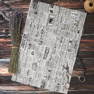 Vintage Newspaper Ephemera Decoupage Tissue Paper