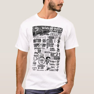 Vintage Newspaper Grocery Store Advertisement T-Shirt