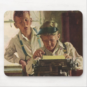 Vintage Newspaper Journalists, Writers Typewriter Mouse Mat