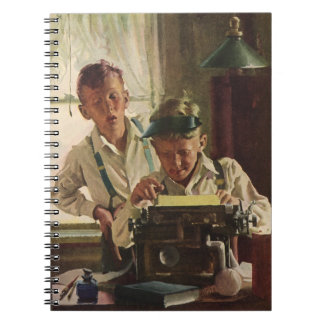 Vintage Newspaper Journalists, Writers Typewriter Notebook