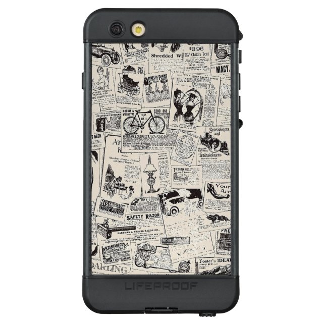 Vintage Newspaper   LifeProof iPhone Case (Back)