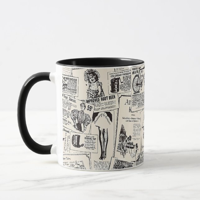 Vintage Newspaper   Mug (Left)