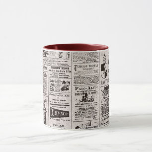 vintage newspaper mug