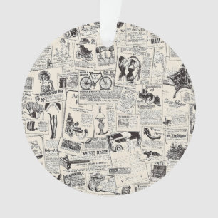 Vintage Newspaper  Ornament