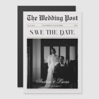 Vintage Newspaper Photo Wedding Save the Date
