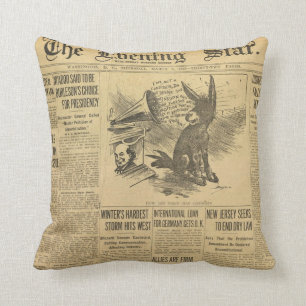 Vintage Newspaper Pillow! Cushion