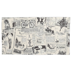 Vintage Newspaper  Pillowcase