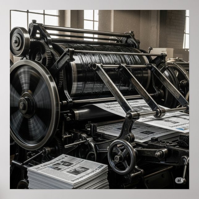 Vintage Newspaper Press Poster (Front)