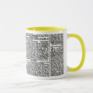 Vintage Newspaper Print Mug