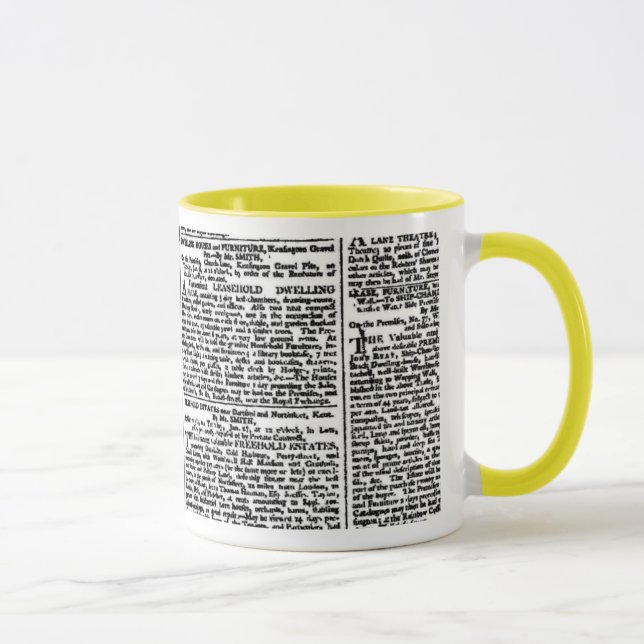 Vintage Newspaper Print Mug (Right)