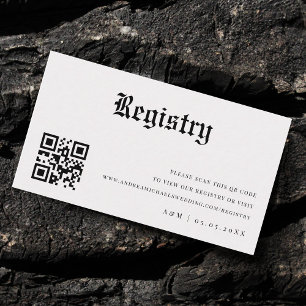 Vintage Newspaper Qr Code Wedding Gift Registry Enclosure Card