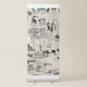 Vintage Newspaper  Retractable Banner