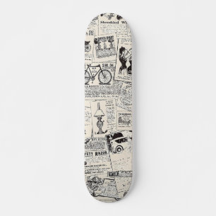 Vintage Newspaper Skateboard
