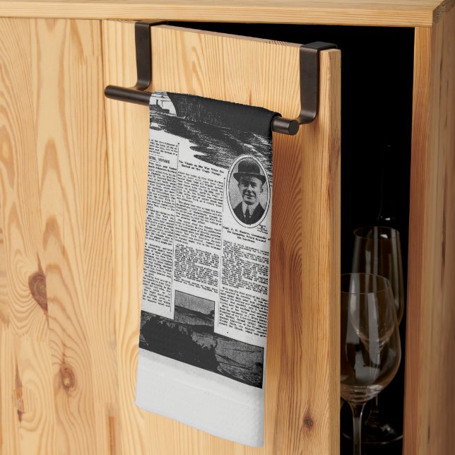 Vintage Newspaper Story Titanic  Tea Towel (Thirds Fold)