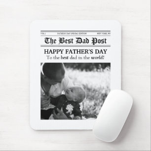 Vintage Newspaper Style Father’s Day Mouse Mat
