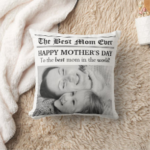 Vintage Newspaper Style Mother’s Day Cushion