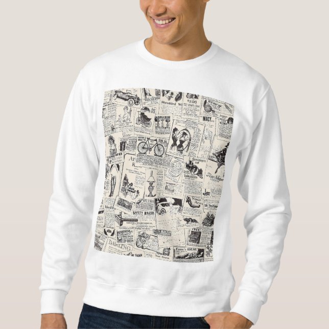 Vintage Newspaper   Sweatshirt (Front)