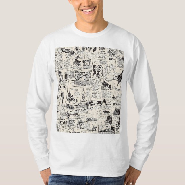 Vintage Newspaper  T-Shirt (Front)