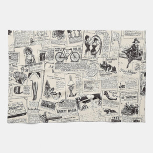 Vintage Newspaper Tea Towel
