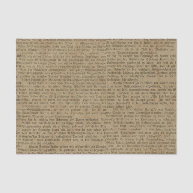 Vintage Newspaper Typography Tissue Paper (Front)
