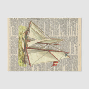 Vintage Newspaper with Ship Decoupage  Tissue Paper