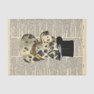 Vintage Newspaper with Top Hat Dog Decoupage Tissue Paper