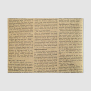 Vintage Newsprint Tissue Paper